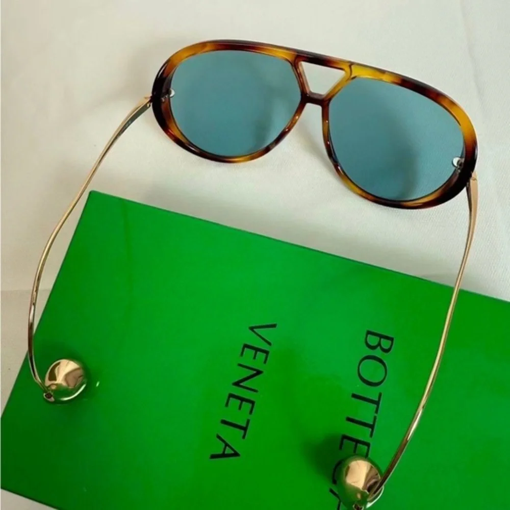 Bottega Veneta Brown Sunglasses with Green Lenses